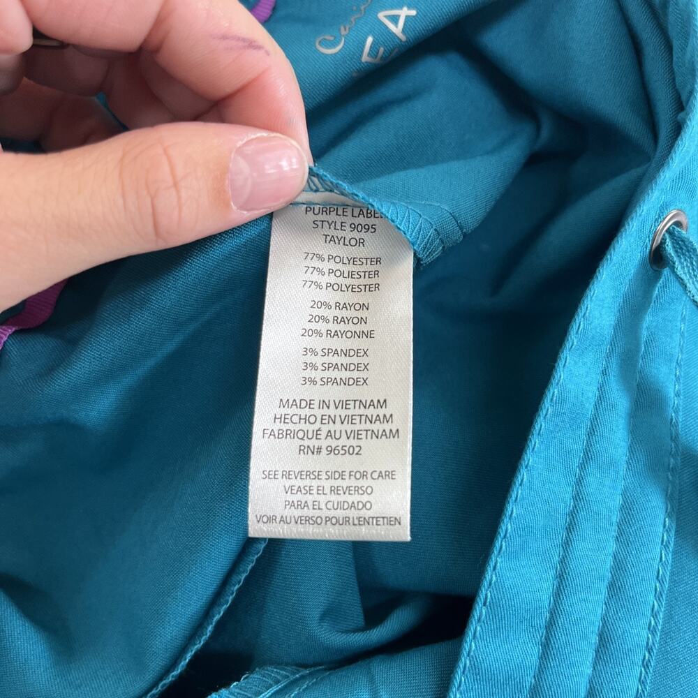 NWOT Purple Label by Healing Hands Teal Taylor Scrub Pants Size Small Charity - Picture 12 of 13
